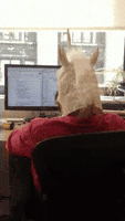 confused horse mask GIF