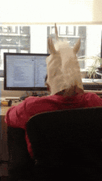 confused horse mask GIF