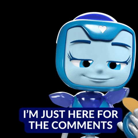 Comments Eating GIF by Blue Studios