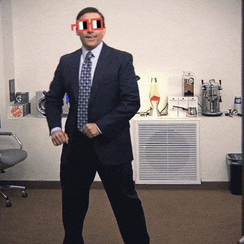 Happy The Office GIF by nounish ⌐◨-◨