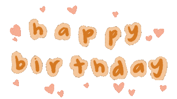 Happy Birthday Hearts Sticker