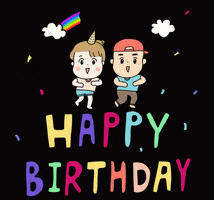 Happy Birthday Rainbow GIF by 大姚Dayao