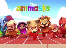 animasks animals run jump running GIF