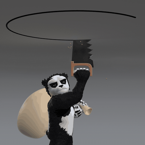 Panda Cutting GIF by Endangered Labs