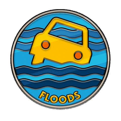 Water Flood Sticker by Listos California