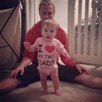 Dads Witness Little Girl's First Steps