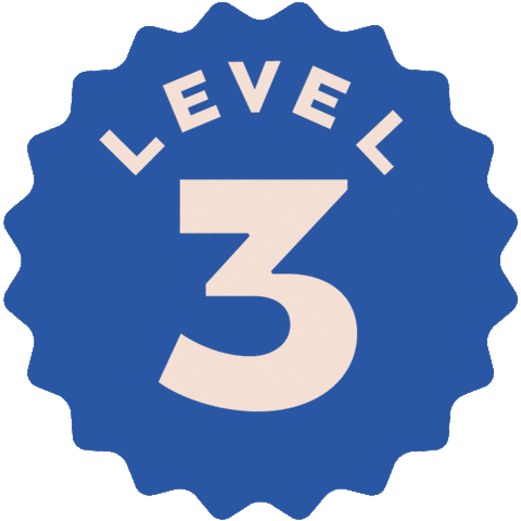 Level 3 Blue Sticker by Roll Happy