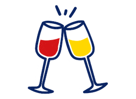 Red Wine Cheers Sticker by PLOC