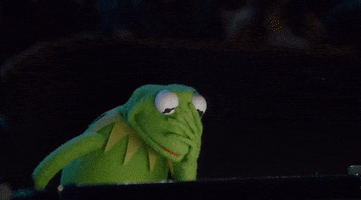 Muppets gif. Zoom in on Kermit the Frog looking down with his hand on his face. He shakes his head in frustration.