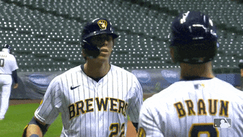 Christian Yelich Hug GIF by Milwaukee Brewers
