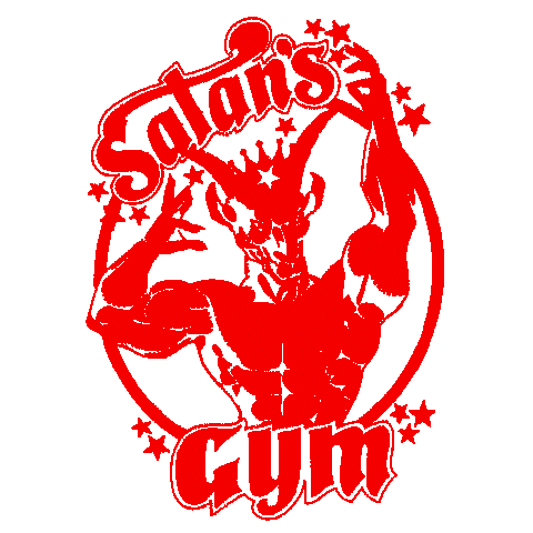 Muscle Satan Sticker by Strapp Metal