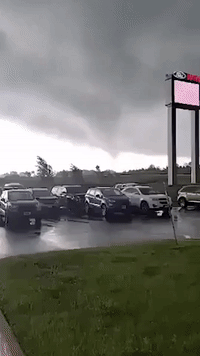 Funnel Cloud Swirls Amid Tornado Warning in Wisconsin