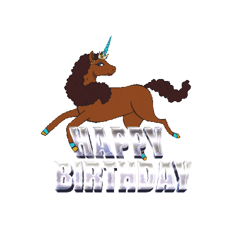 Happy Birthday Horse GIF by Afro Unicorn