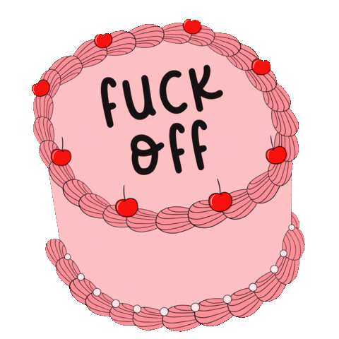 Fuck Off Birthday Cake Sticker