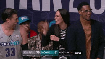 celebrity game laughing GIF by NBA