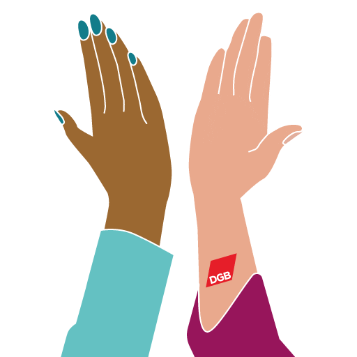 High Five Hands Up Sticker by Deutscher Gewerkschaftsbund (DGB)