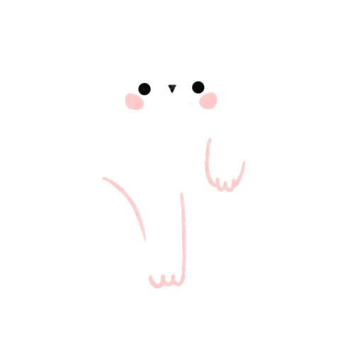 White Cat Good Luck Sticker by La Griffe de Maho