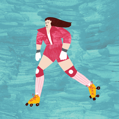 emilykayeillustration illustration skate speed skater GIF