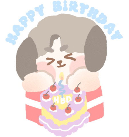 Happy Birthday Illustration Sticker