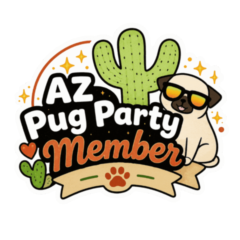 Pugs Pugparty Sticker by Arizona Pug Party and Rescue