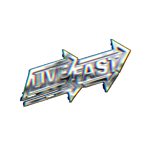 Chrome Live Fast Sticker
