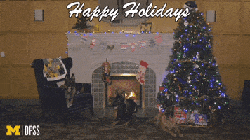 Dogs Happy Holidays GIF by University of Michigan