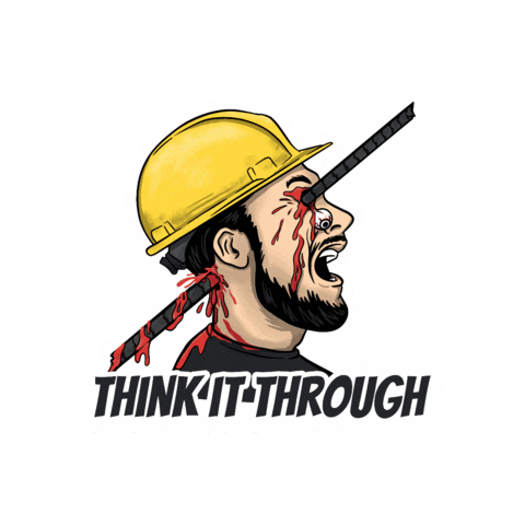 Construction Think It Through Sticker