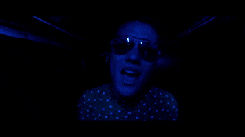 blue light singing GIF