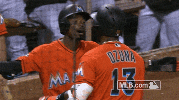 marcell ozuna hug GIF by MLB