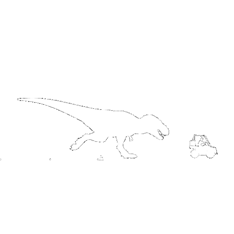 T Rex Running Sticker by Official JWE Team