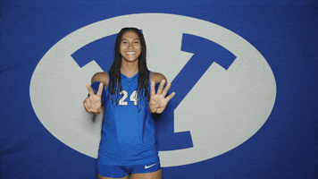 Volleyball Smile GIF by BYU Cougars