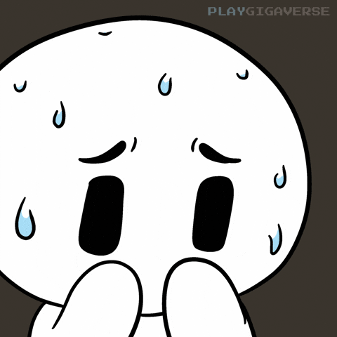 Scared Sweat GIF by Playgigaverse