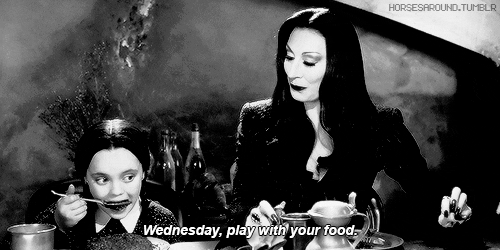 Image result for wednesday play with your food gif