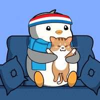 Cat Hug GIF by Pudgy Penguins