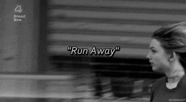 run away black and white GIF