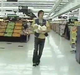 grocery store falling GIF