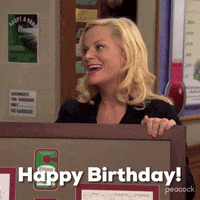 Excited Happy Birthday GIF by Parks and Recreation