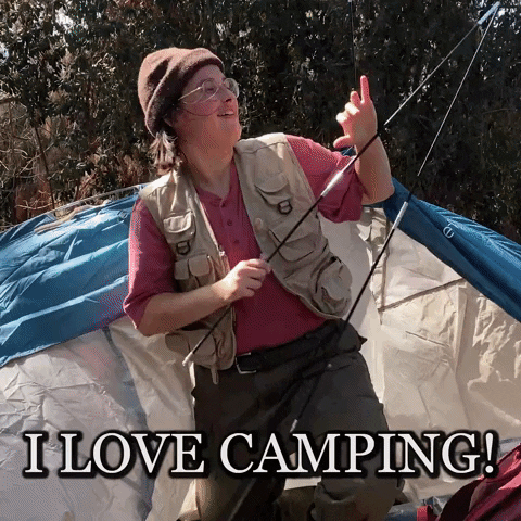 Camping Everything Is Fine GIF by Kel Cripe - Find & Share on GIPHY