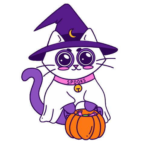 Trick Or Treat Halloween Sticker by Spooks the Cat