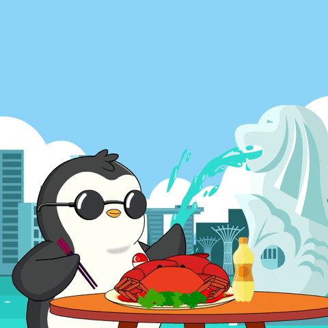 Restaurant Eat GIF by Pudgy Penguins
