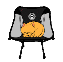 Cat Camping Chair Sticker by Vagabond Festival