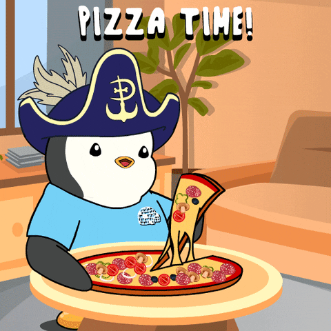 Hungry Pizza Hut GIF by Pudgy Penguins