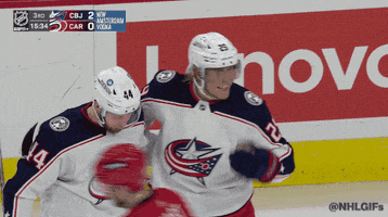Lets Go Hug GIF by Columbus Blue Jackets