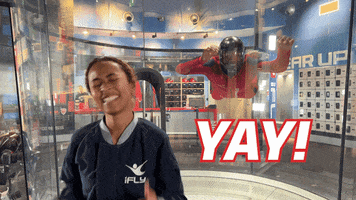 Happy Wind Tunnel GIF by iFLY Indoor Skydiving