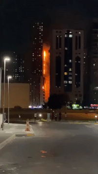 Large Fire Breaks Out at Apartment Tower in Emirati City of Sharjah