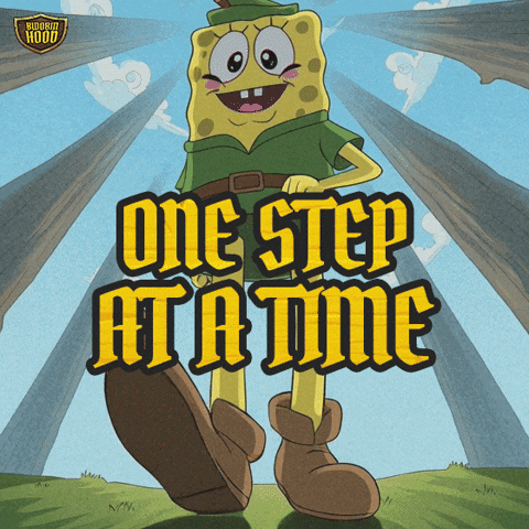 Keep Going Step By Step GIF by Bwobin Hood