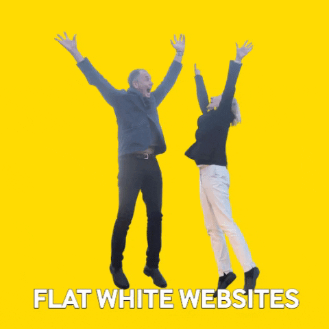 flatwhitewebsites excited websites flat white websites website live GIF