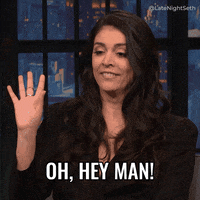 Seth Meyers Wave GIF by Late Night with Seth Meyers