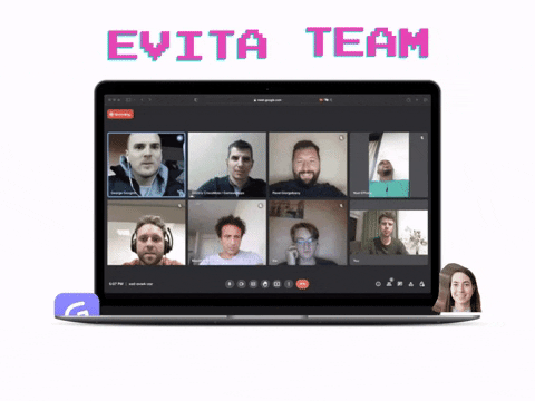 screenshot of the evita team call. 