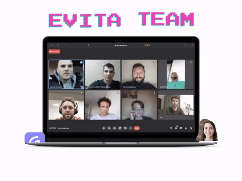 screenshot of the evita team call.
